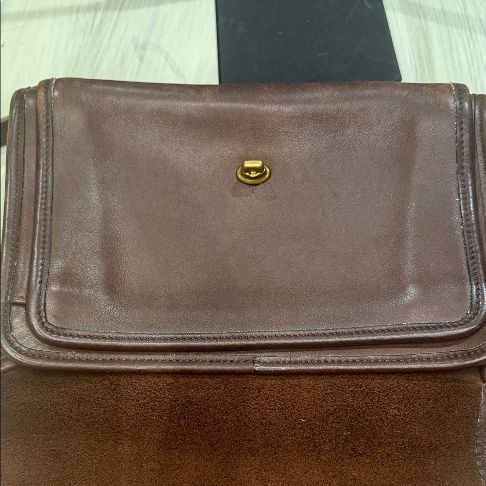 Vintage Coach Legacy Flap Brown Leather Crossbody Bag - Picture 8 of 11
